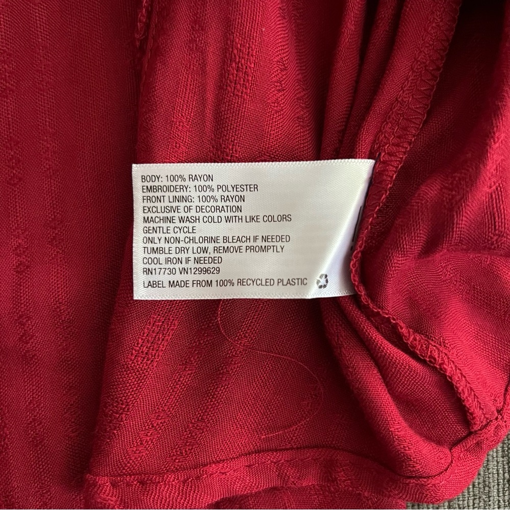 Womens KNOX ROSE Pretty Red Embroidered Top Size XXL - Picture 2 of 11